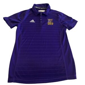 Washington Huskies Shirt Women Small Purple‎ Girls Golf Adidas Climalite Polo